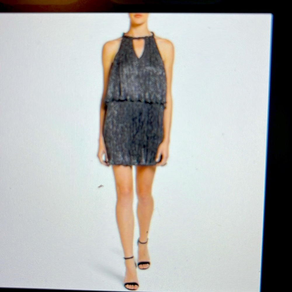 Ella Miss Metallic Popover Shift Dress, size XS